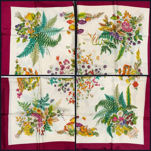 Gucci Vintage Floral Silk Scarf With Box - Picture 11 of 16